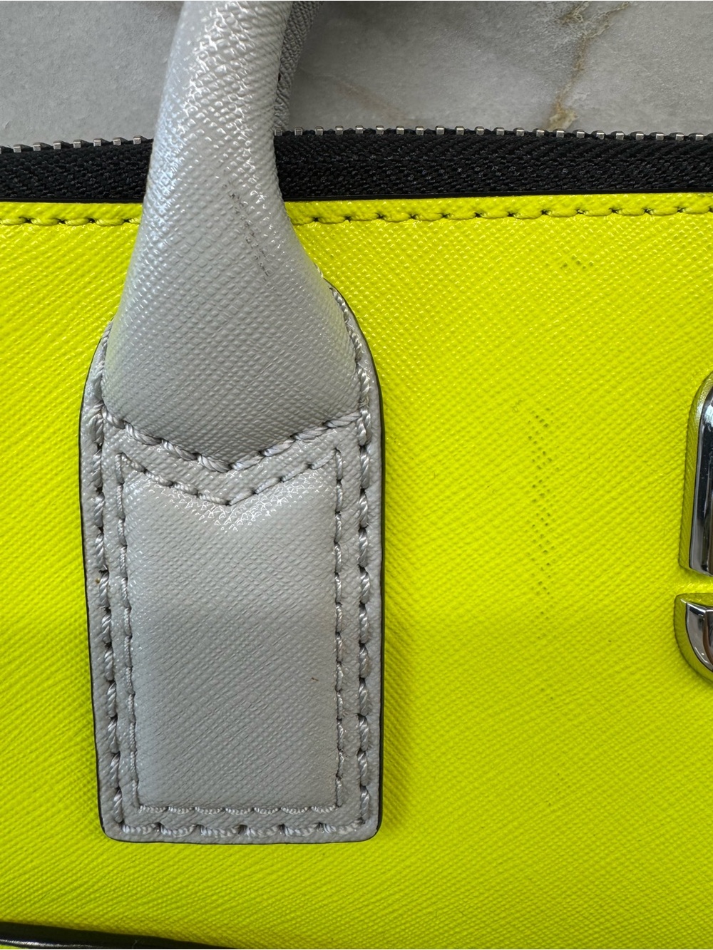 SOLD Marc Jacobs Snapshot Commuter 13 Laptop Bag Neon Yellow Saffiano Leather - Picture 9 of 16
